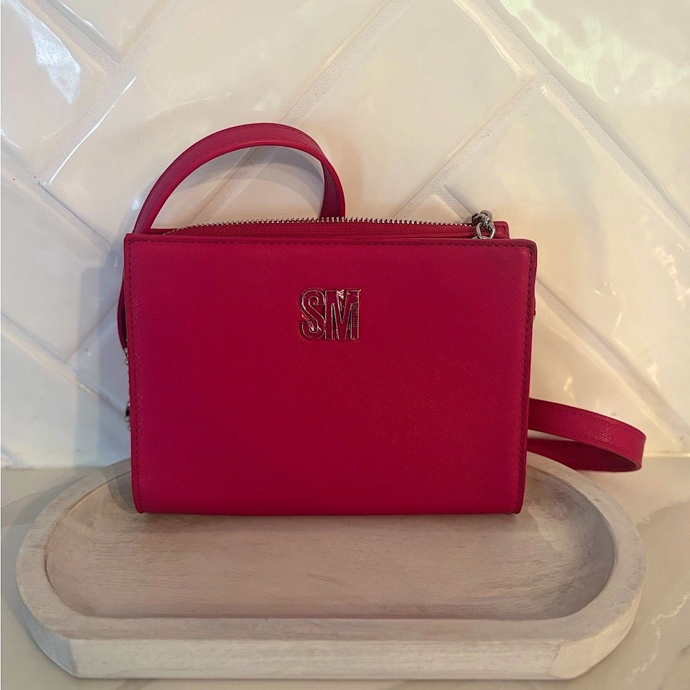 Steve Madden Pink Crossbody Bag with Silver Accents